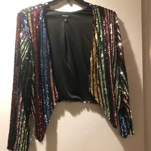 Torrid Size 1 Rainbow Sequin Blazer